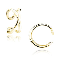 Goldplated earcuff dubbel gekruist