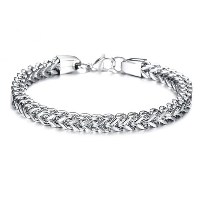 Heren armband titanium zilver