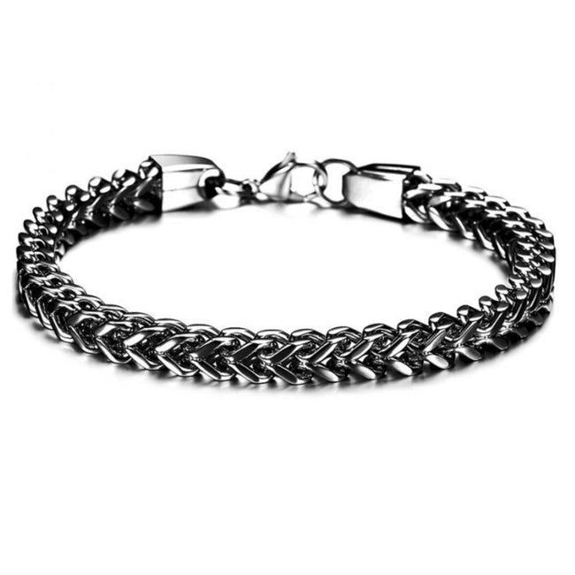 Heren armband titanium zwart