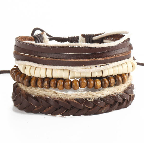 Leren armband 5 laags