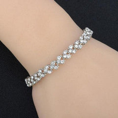 Tennisarmband zilverkleur met strass