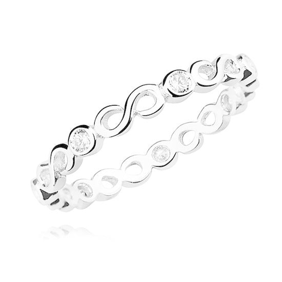 Zilveren infinity ring zirkonia