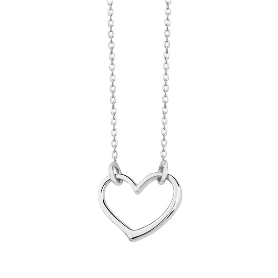 Zilveren ketting met hart