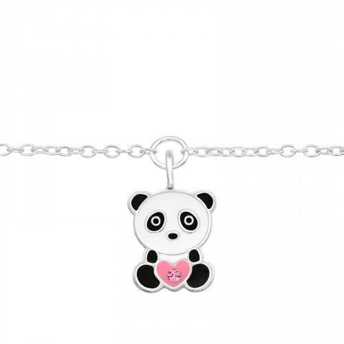 Zilveren kinderarmband panda