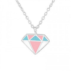 Zilveren kinderketting diamant