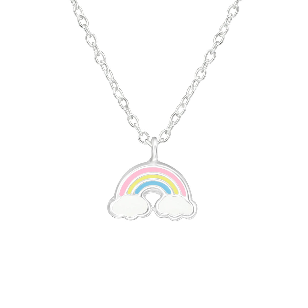 Zilveren kinderketting regenboog