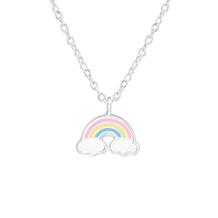 Zilveren kinderketting regenboog