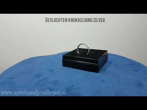 Gevlochten knokkelring zilver