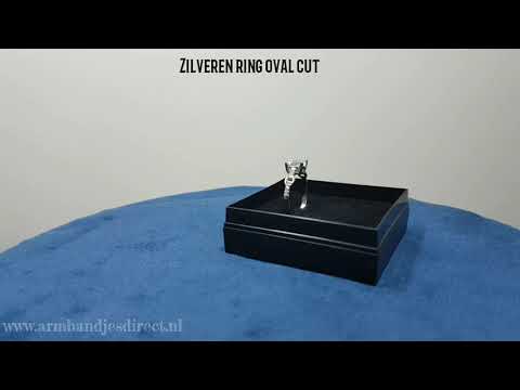 Zilveren ring oval cut