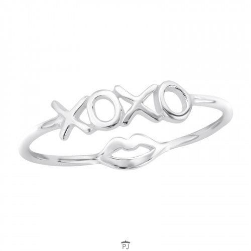 zilveren ring xoxo lip